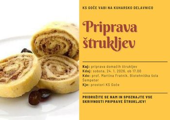 Kuharska delavnica: Priprava štrukljev 