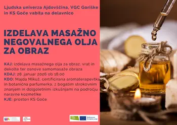 Delavnica: Izdelava masažno negovalnega olja za obraz