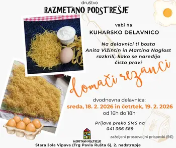 Kuharska delavnica: Izdelava domačih rezancev