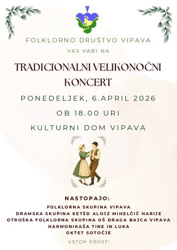 Tradicionalni velikonočni koncert Folklornega društva Vipava
