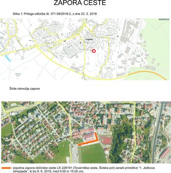 Zapora Tovarniške ceste in Šolske poti Zapora Tovarniške ceste in Šolske poti