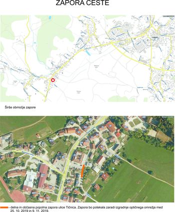 Zapora ceste Tičnica