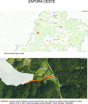 Zapora ceste Brnikov Log