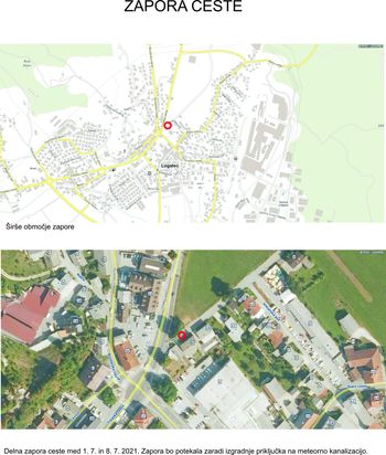 Zapora ceste: Tržaška cesta - Vodovodna cesta 