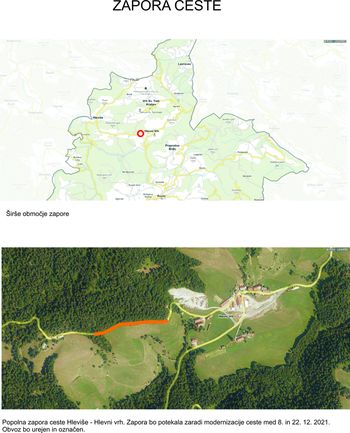 Zapora ceste Hlevni vrh