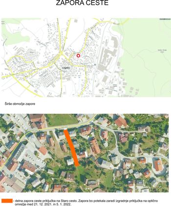 Zapora dovozne ceste na Staro cesto