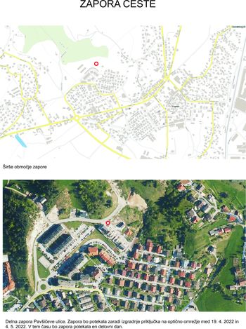 Delna zapora Pavšičeve ulice