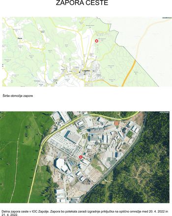 Delna zapora ceste v IOC Zapolje