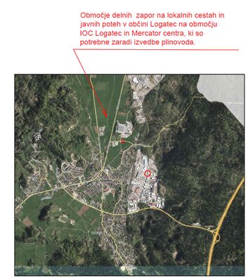 Zapora ceste industrijska cona in Stara cesta