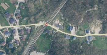 Zapora prehoda čez železnico - Stara cesta Zapora prehoda čez železnico - Stara cesta