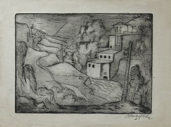 Javno vodstvo po razstavi Veno Pilon.Grafika