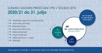 UPI Žalec vabi k predčasnem vpisu v srednješolske programe
