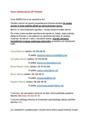 Vsem obiskovalcem ZP Polzela!