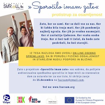 "Sporočilo imam zate" ali protistrup za osamljenost