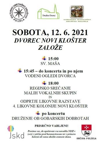 Dvorec Novi Klošter Založe - sobota, 12. junij 2021