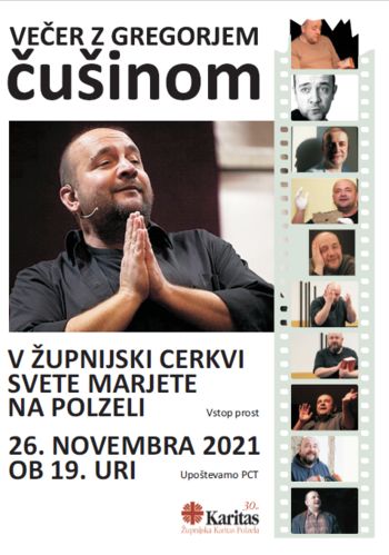 Ob 30-letnici Župnijske Karitas Polzela večer z Gregorjem Čušinom