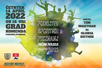 Podelitev športnih priznanj občine Polzela za leto 2021 - Četrtek, 14. 4. 2022, ob 18. uri