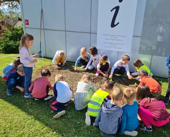 Otroci iz vrtca posejali travniško cvetje