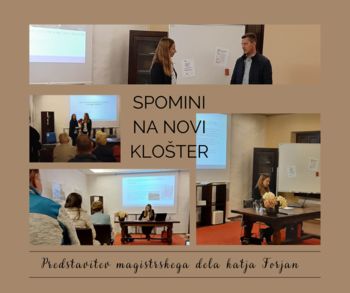 Predstavitev magistrskega dela o življenju na dvorcu Novi Klošter 
