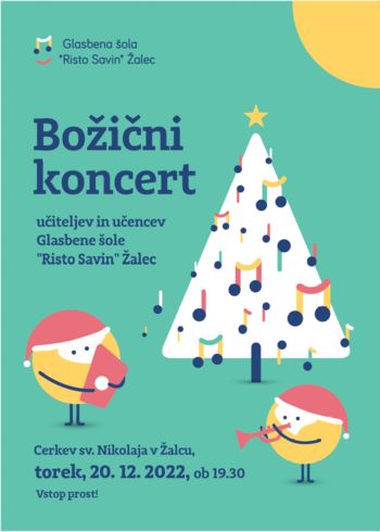 Božični koncert učiteljev in učencev Glasbene šole "Risto Savin" Žalec