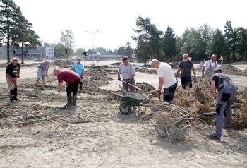 Odpravljanje posledic poplav na avtopoligonu Združenja šoferjev in avtomehanikov Savinjska dolina v Ločici ob Savinji