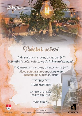 Dalmatinski večer v Restavraciji in kavarni Komenda