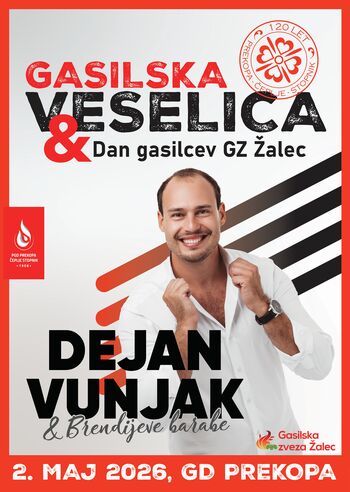 Gasilska veselica v Prekopi – Dejan Vunjak & Brendijeve barabe, 2. maj 2026