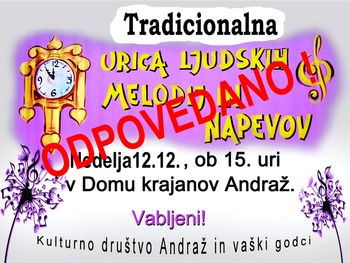 Urica ljudskih melodij in napevov - ODPOVEDANO