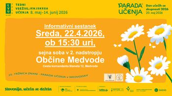 Tedni vseživljenjskega učenja 2026 tudi v krajih ob Sori in Savi - informativni sestanek