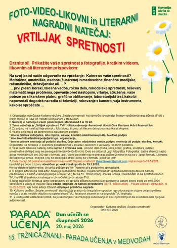 Vrtiljak spretnosti - FOTO-VIDEO-LIKOVNI in LITERARNI NAGRADNI NATEČAJ (TVU2026)