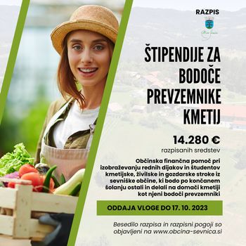 Razpisi za štipendiranje bodočih prevzemnikov kmetij, za deficitarne poklice in študij v tujini