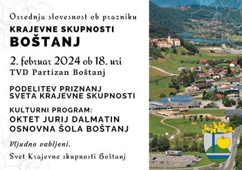 Osrednja slovesnost ob prazniku Krajevne skupnosti Boštanj