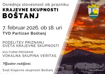 Osrednja slovesnost ob prazniku Krajevne skupnosti Boštanj 