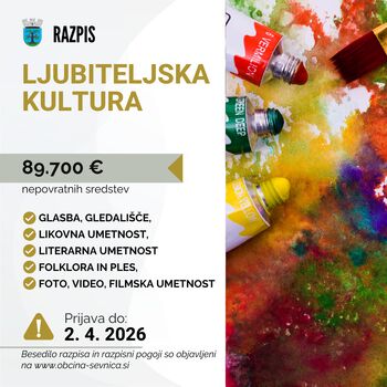 Finančne spodbude za društvene dejavnosti v letu 2026