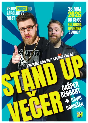 Stand-up večer z Gašperjem Bergantom in Davidom Gorinškom