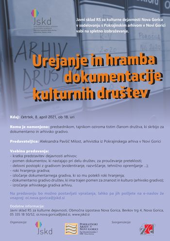 Spletno predavanje - urejanje in hramba dokumentacije kulturnih društev