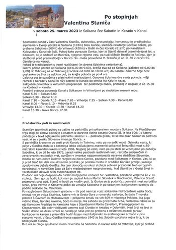 Pohod po stopinjah Valentina Staniča 