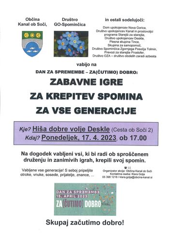 15 april - Dan za spremembe, Za(čutimo) dobro!