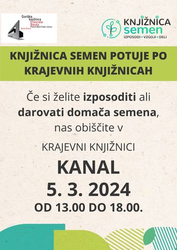 Knjižnica semen potuje po krajevnih knjižnicah