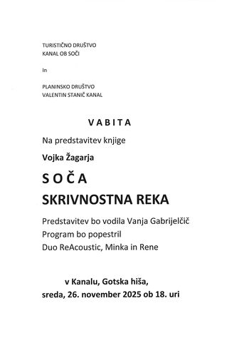  V A B I L O na predstavitev knjige SOČA SKRIVNOSTNA REKA