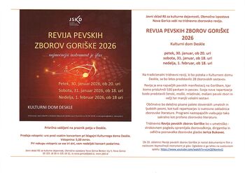 Revija pevskih zborov Goriške 2026, 58.TEDEN KULTURE 2026 