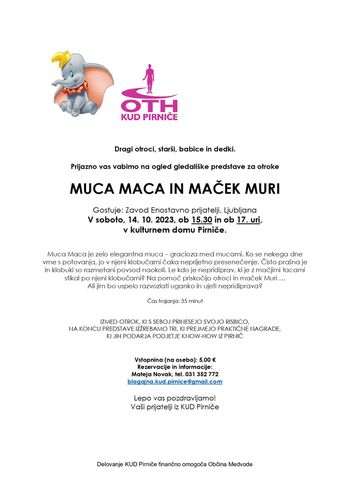 Abonma Otehajček in IZVEN: MUCA MACA IN MAČEK MURI