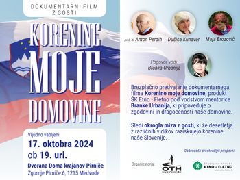Dokumentarni film z gosti: KORENINE MOJE DOMOVINE