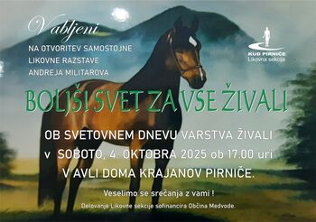 Otvoritev razstave Andreja Militarova: BOLJŠI SVET ZA VSE ŽIVALI