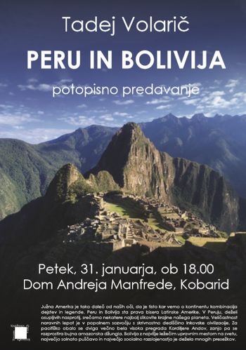 Potopisno predavanje Peru in Bolivija