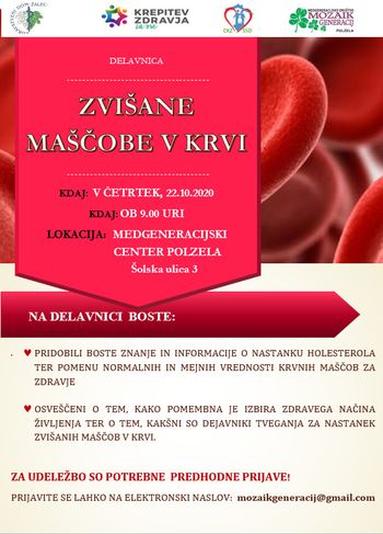 Delavnica ZVIŠANE MAŠČOBE V KRVI
