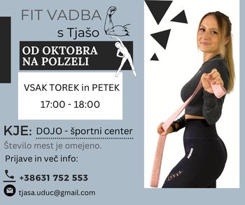 Novost: skupinska fit vadba v športnem centru DOJO