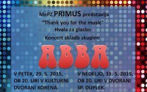  Koncert MePZ PRIMUS & Nova Pot: ABBA- "THANK YOU FOR THE MUSIC"