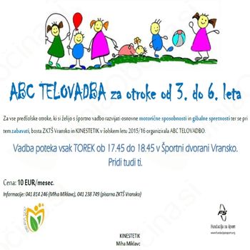 ABC TELOVADBA ZA OTROKE OD 3. DO 6. LETA