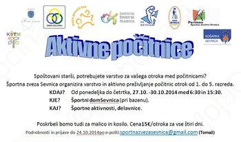 Aktivno preživljanje krompirjevih počitnic v Sevnici 